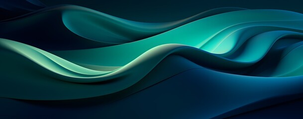 Obraz premium Abstract green wave background with 3d shape. abstract modern wave shapes wallpaper