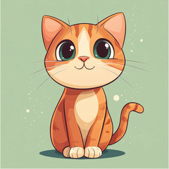 Cute cat cartoon vector illustration 