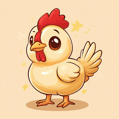 Cute chicken cartoon vector illustration