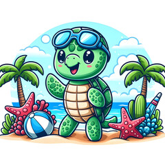 Naklejka premium 거북이 일러스트