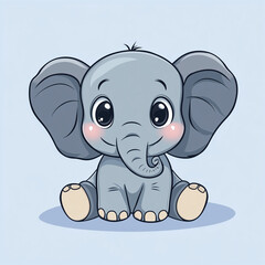 Obraz premium Cute elephant cartoon vector illustration.