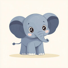 Fototapeta premium Cute elephant cartoon vector illustration.