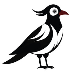A cute black bird with wings line art icon sign silhouette vector illustration for photo overlays t-shirt print flyer poster design web banner.