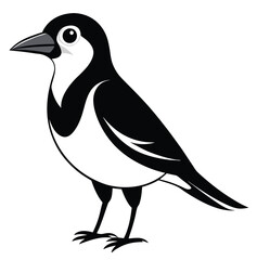 A black bird with wings line art icon sign silhouette vector illustration for photo overlays t-shirt print flyer poster design web banner.