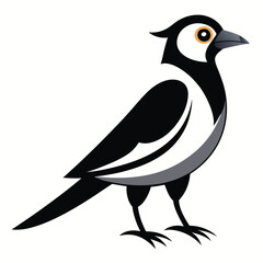 A cute black bird with wings line art icon sign silhouette vector illustration for photo overlays t-shirt print flyer poster design web banner.