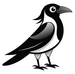 A cute black bird with wings line art icon sign silhouette vector illustration for photo overlays t-shirt print flyer poster design web banner.