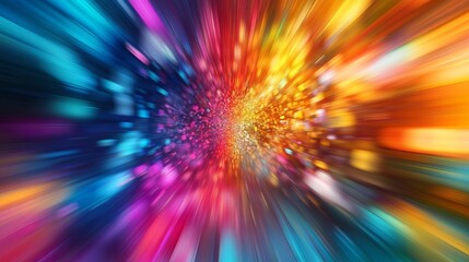 Obraz premium Abstract Vibrant Speed Light Rays Burst Background Dynamic Energy Motion Colorful Design Powerful Visual Digital Art Graphic Design Illustration 