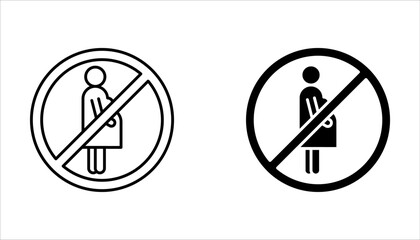 No pregnant icon set, symbol vector illustration on white background