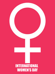  female symbols women's international dat icon isolated on pink background 