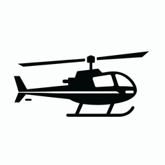 Obraz premium very simple flat and single minimalist Helicopter Silhouette in black on a white background