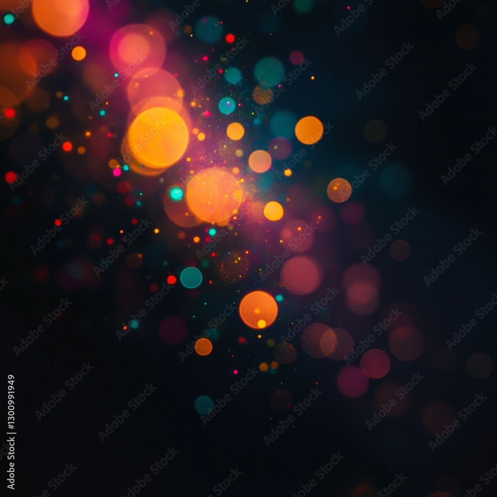 Aufkleber Abstract Festive Bokeh Lights on Dark Background: A Sparkly Celebration of Color and Light