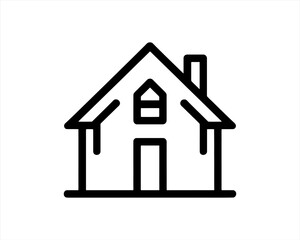 Home icon outline vector template. House line icon symbol. Thin line house logo icon.