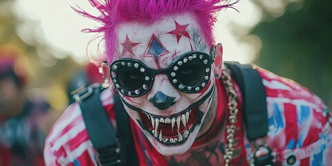 contemporary anarchist wearing futuristic apocalypse punk fashion