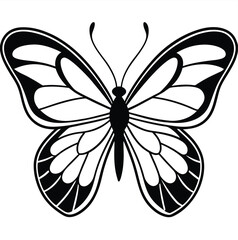 Beautiful minimalist and simple Butterfly Moth icon logo tattoo decorated vector image design engraving isolated art silhouette illustration