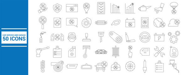 Car Service And Garage Icons. Easy To Edit. EPS 10