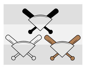 Baseball Bat SVG Silhouette Bundle, Baseball Bat Silhouette, Sports Svg, Baseball Stick Svg, Bat Svg, Baseball Bat Png, Baseball Svg Images, Cut Files