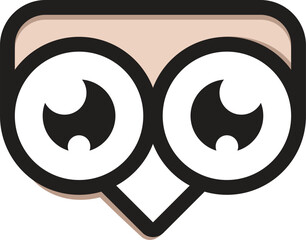 Brown owl icon with minimalist and modern design. Flat style, perfect for logos, apps or other graphic elements. Vector format with clean details and balanced proportions.