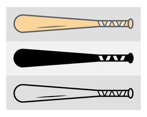 Baseball Bat SVG Silhouette Bundle, Baseball Bat Silhouette, Sports Svg, Baseball Stick Svg, Bat Svg, Baseball Bat Png, Baseball Svg Images, Cut Files