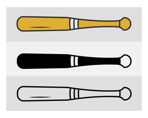 Fototapeta premium Baseball Bat SVG Silhouette Bundle, Baseball Bat Silhouette, Sports Svg, Baseball Stick Svg, Bat Svg, Baseball Bat Png, Baseball Svg Images, Cut Files