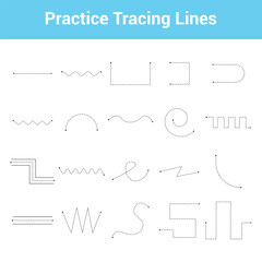 Practice Tracing Lines. Easy To Edit. EPS 10