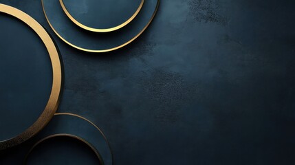 Elegant blue background with gold circles overlapping each other