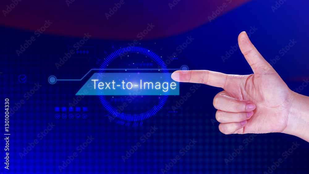 Aufkleber ai tech, text to image, virtual graphic with ai, artificial intelligence, using command prompt for g