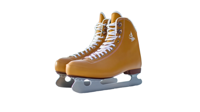Sharp ice skate blades on a transparent background: a beautiful and realistic skates png image for winter projects.