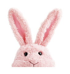 Soft pink bunny with fluffy ears suitable for Easter celebration and children's decoration ideas, cut out