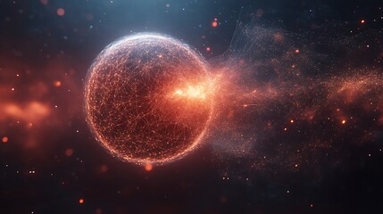 Glowing Sphere Network Dispersing Cosmic Dust