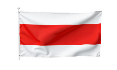 Obraz premium realistic mockup of flag featuring red horizontal stripe on white background, symbolizing national identity and pride. Perfect for design projects