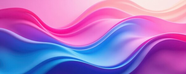 Fototapeta premium Funny abstract pink blue gradient curved lines, wavy pattern, modern, smooth, illustration