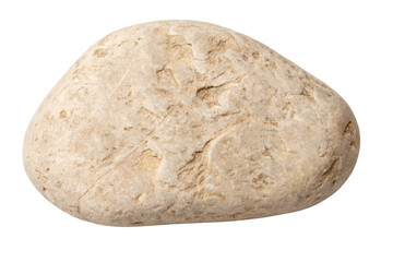 Fototapeta premium Light beige river stone isolated with transparent background