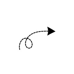 Black dashed line directional arrow