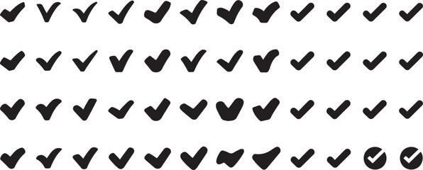 Checkmark Icons Set - Various Tick Mark Styles for Approval and Verification