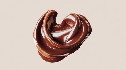 Melted chocolate swirl against a neutral backdrop