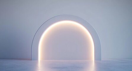 Illuminated Portal: An inviting archway bathed in soft, warm light, beckoning the viewer towards an ethereal glow, suggestive of endless possibilities and transition. 