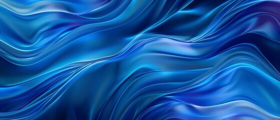 Abstract Blue Wavy Fabric Texture Background