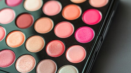 Showcasing vibrant eyeshadows stunning makeup palette for flawless skin in close-up view