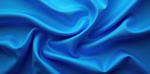 Fototapeta premium Abstract blue textile, swirling folds, textured backdrop, deep, soft