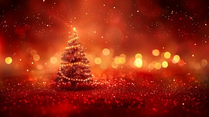 Festive Elegance: A meticulously decorated Christmas tree stands as the centerpiece of a warmly lit, glowing holiday scene, creating a sense of enchantment and winter charm.