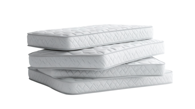Comfortable stacked mattresses ready for delivery to homes across the city