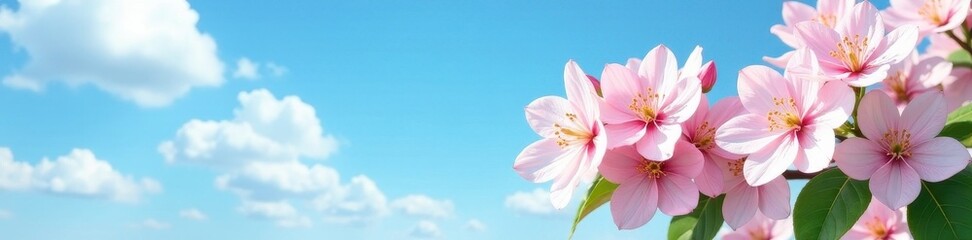 Fototapeta premium Abundant jasmine flowers cluster against azure sky backdrop , peaceful, petals, subtle