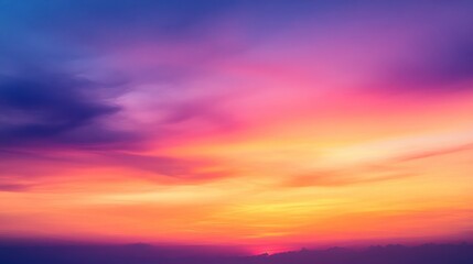 Obraz premium Vibrant Sunset Sky with Purple, Orange, and Yellow Hues