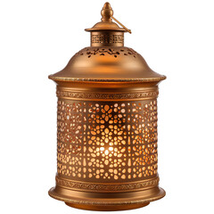 Untitled design - Intricately Designed Golden Decorative Lantern with Warm Glow Isolated on Transparent Background PNG