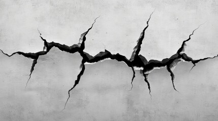 Fototapeta premium Dramatic concrete wall fractures with bold texture for artistic background design