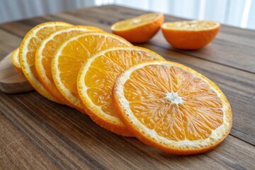 orange on a wooden table
