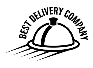 logo featuring a cloche in motion with speed lines symbolizing fast food delivery.