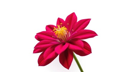 A single, vibrant bloom isolated against a pure white backdrop, studio shot, colorful