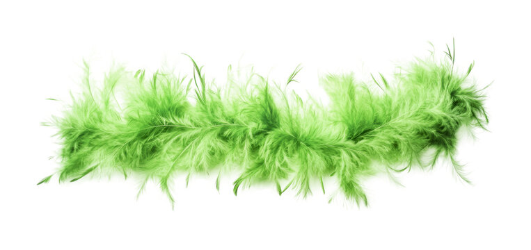 Bright green feather boa for festive parties and costume events, perfect for celebrations and theatrical performances, cut out