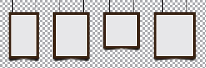 Empty white photo frame. Set realistic photo card frame mockup - vector for stock